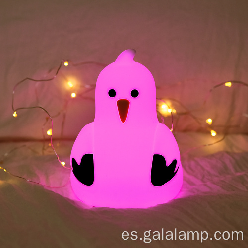 Lámpara de silicona animal de gaviota con luz táctil recargable